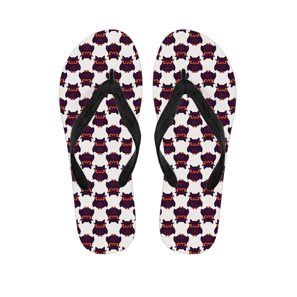 Halloween Owl Pattern Print Flip Flops