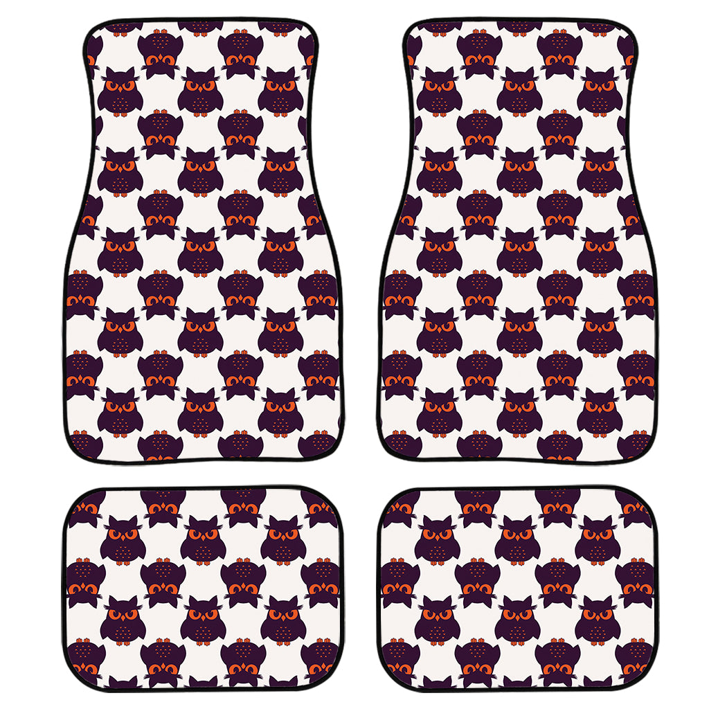 Halloween Owl Pattern Print Front and Back Car Floor Mats