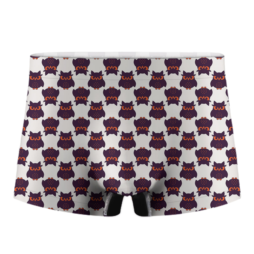 Halloween Owl Pattern Print Men's Boxer Briefs