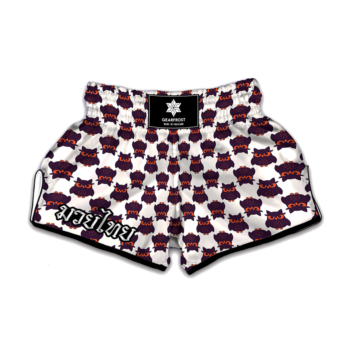 Halloween Owl Pattern Print Muay Thai Boxing Shorts