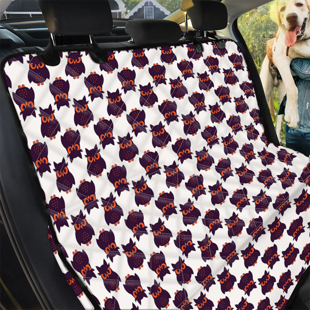 Halloween Owl Pattern Print Pet Car Back Seat Cover