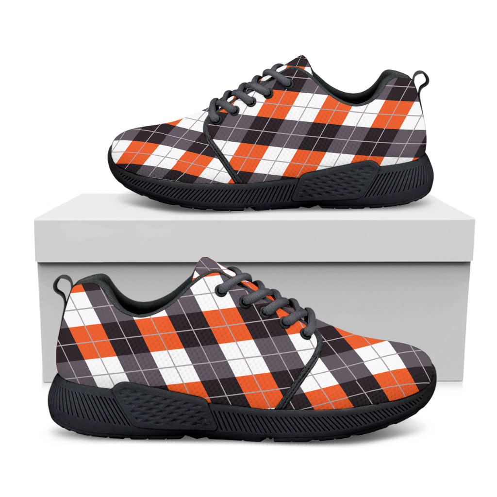 Halloween Party Argyle Pattern Print Black Athletic Shoes