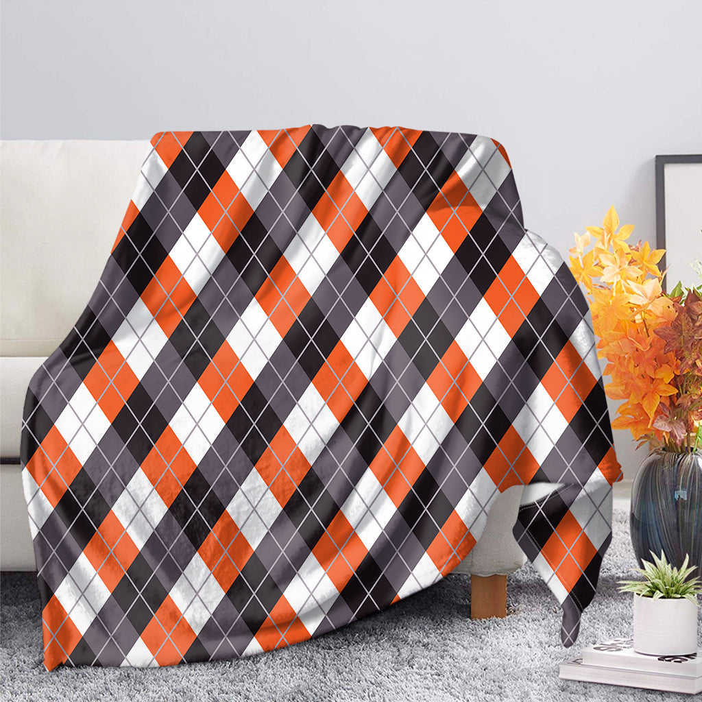 Halloween Party Argyle Pattern Print Blanket