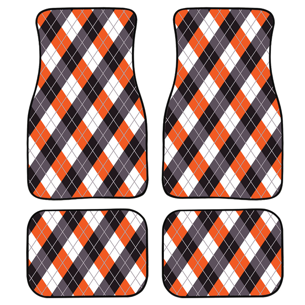 Halloween Party Argyle Pattern Print Front and Back Car Floor Mats