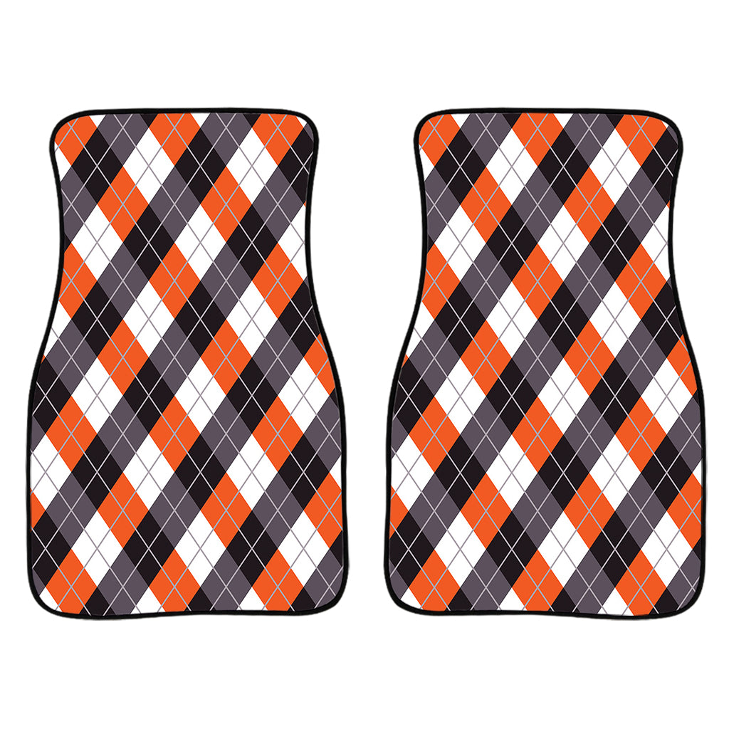 Halloween Party Argyle Pattern Print Front Car Floor Mats