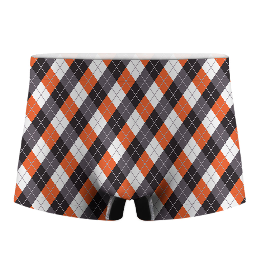 Halloween Party Argyle Pattern Print Men's Boxer Briefs