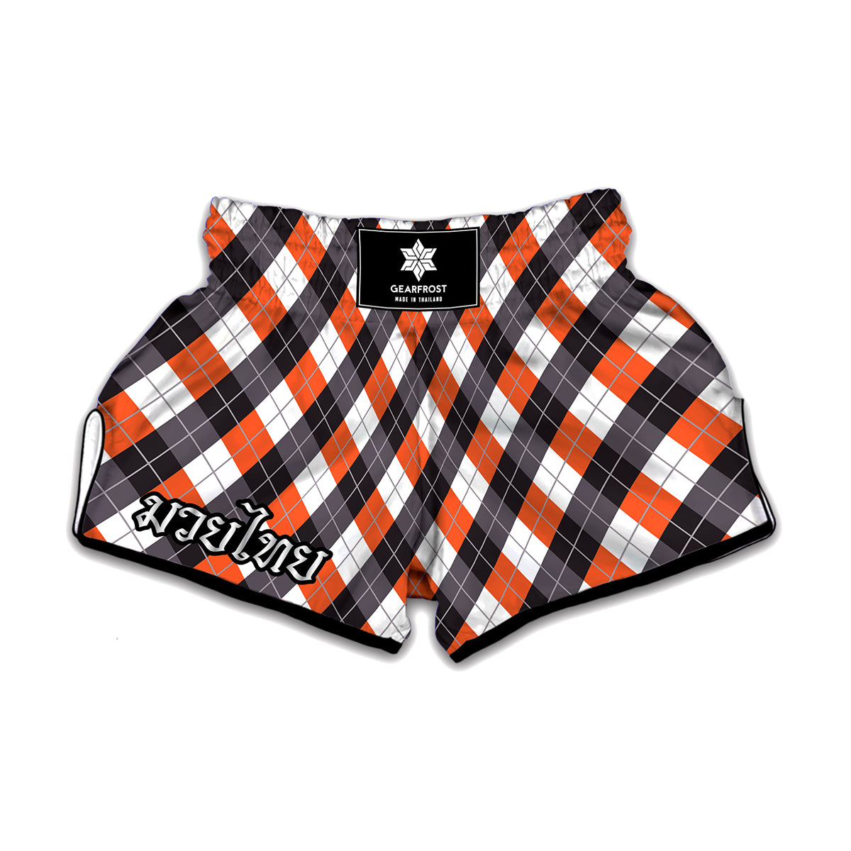 Halloween Party Argyle Pattern Print Muay Thai Boxing Shorts