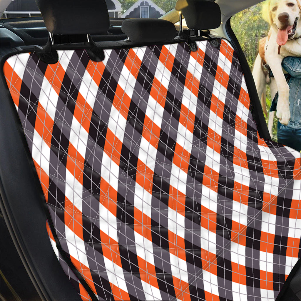 Halloween Party Argyle Pattern Print Pet Car Back Seat Cover