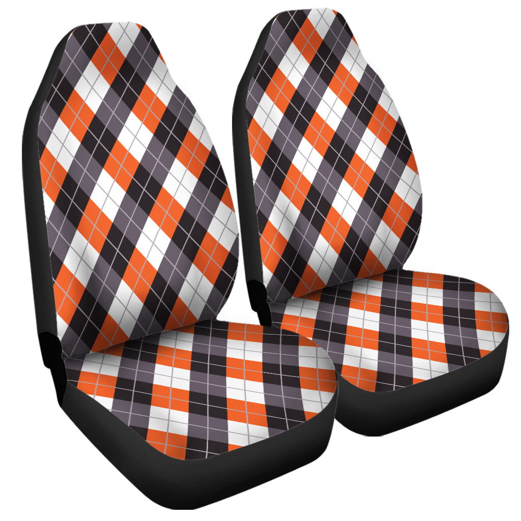 Halloween Party Argyle Pattern Print Universal Fit Car Seat Covers