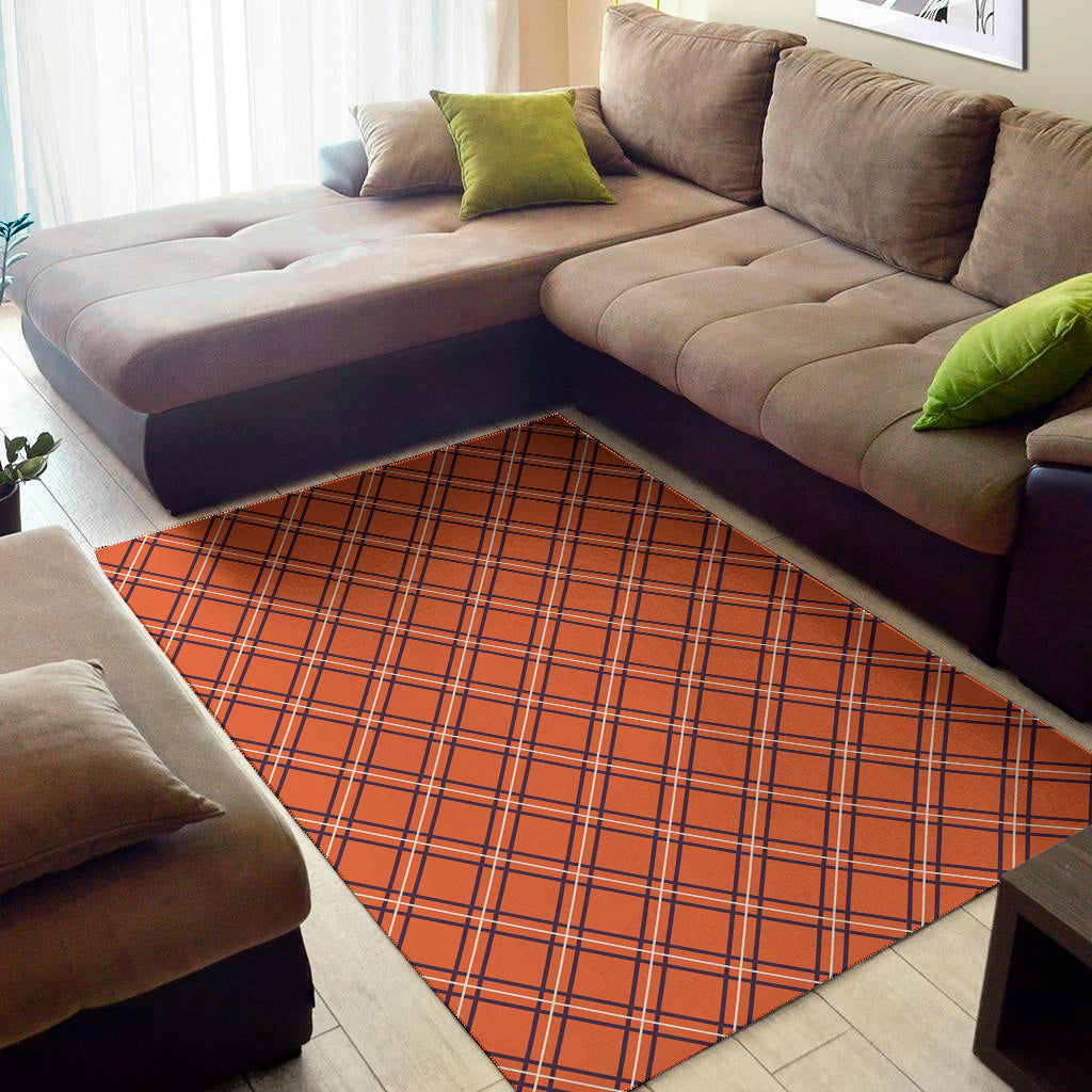 Halloween Plaid Pattern Print Area Rug