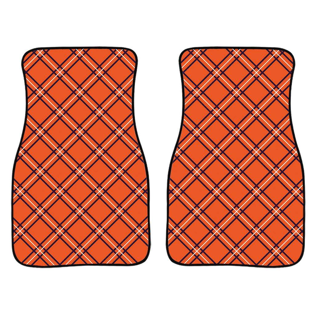 Halloween Plaid Pattern Print Front Car Floor Mats