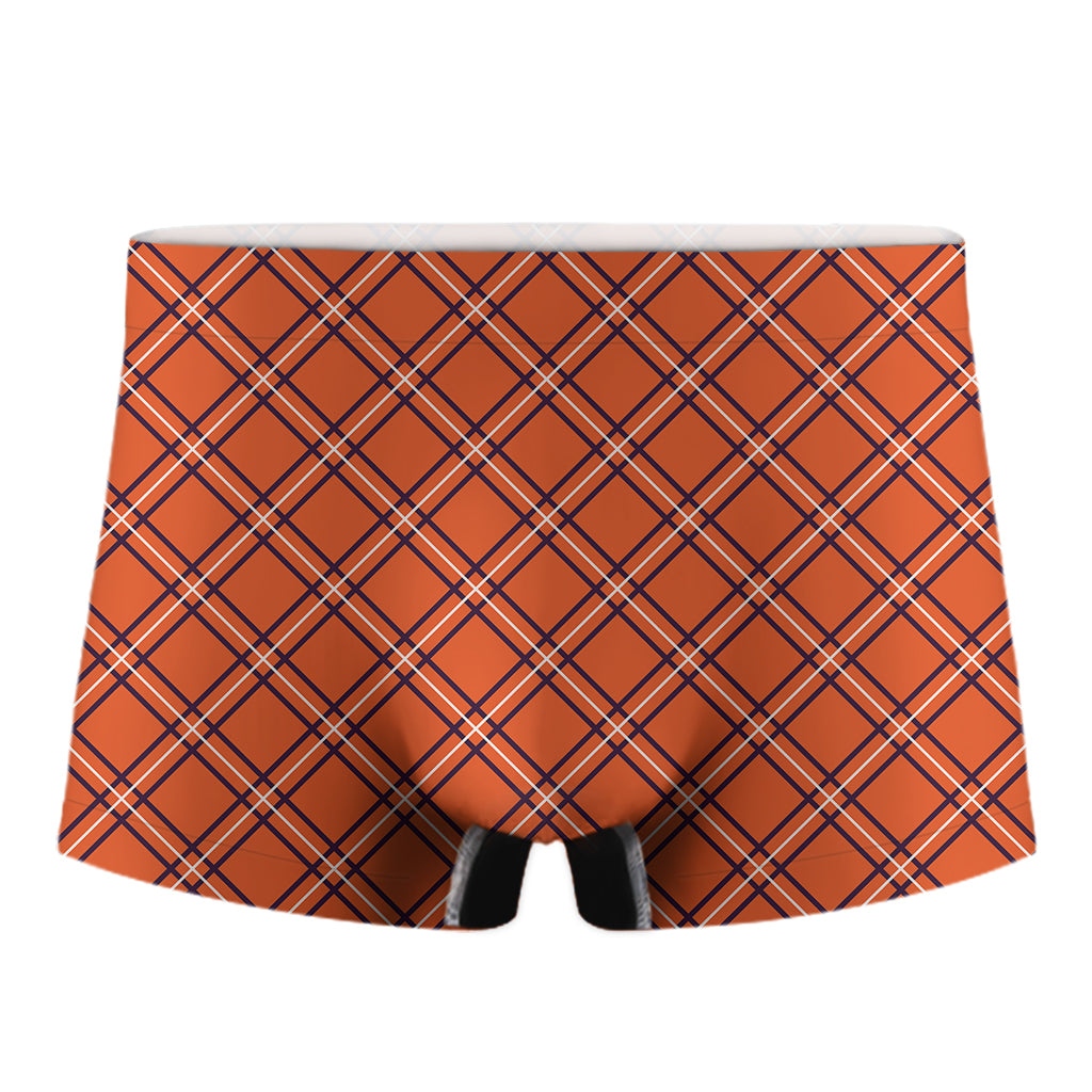 Halloween Plaid Pattern Print Men's Boxer Briefs