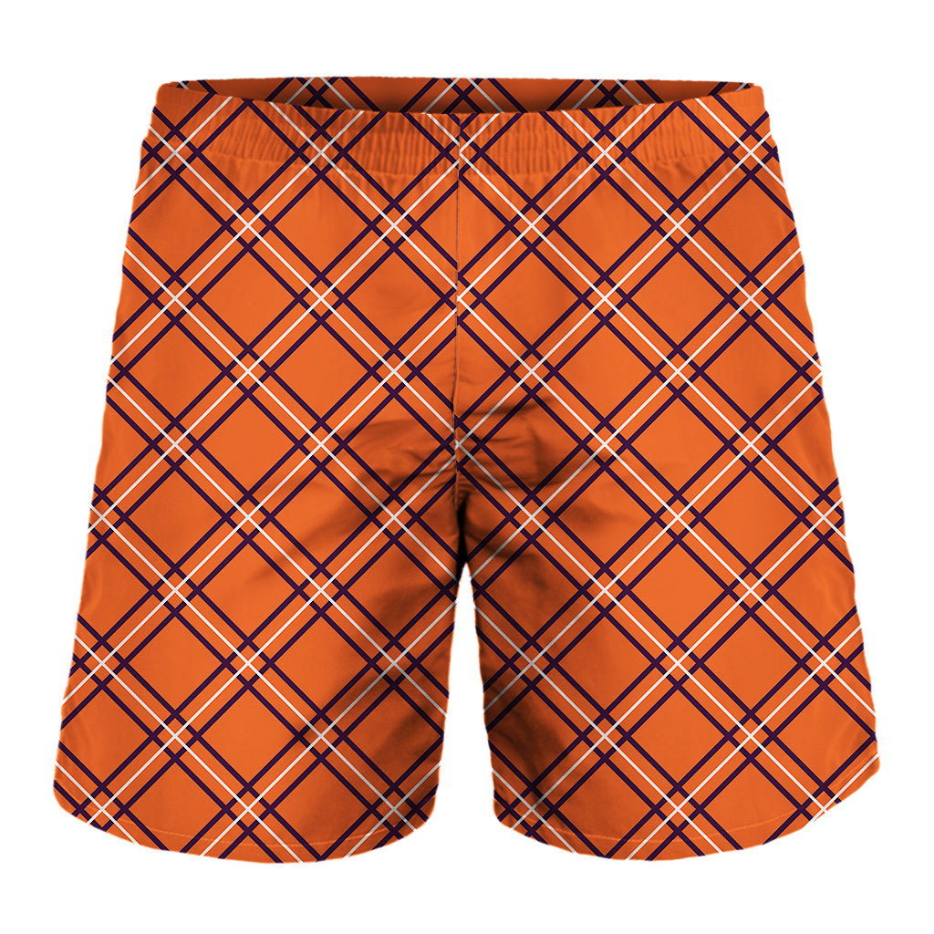 Halloween Plaid Pattern Print Men's Shorts