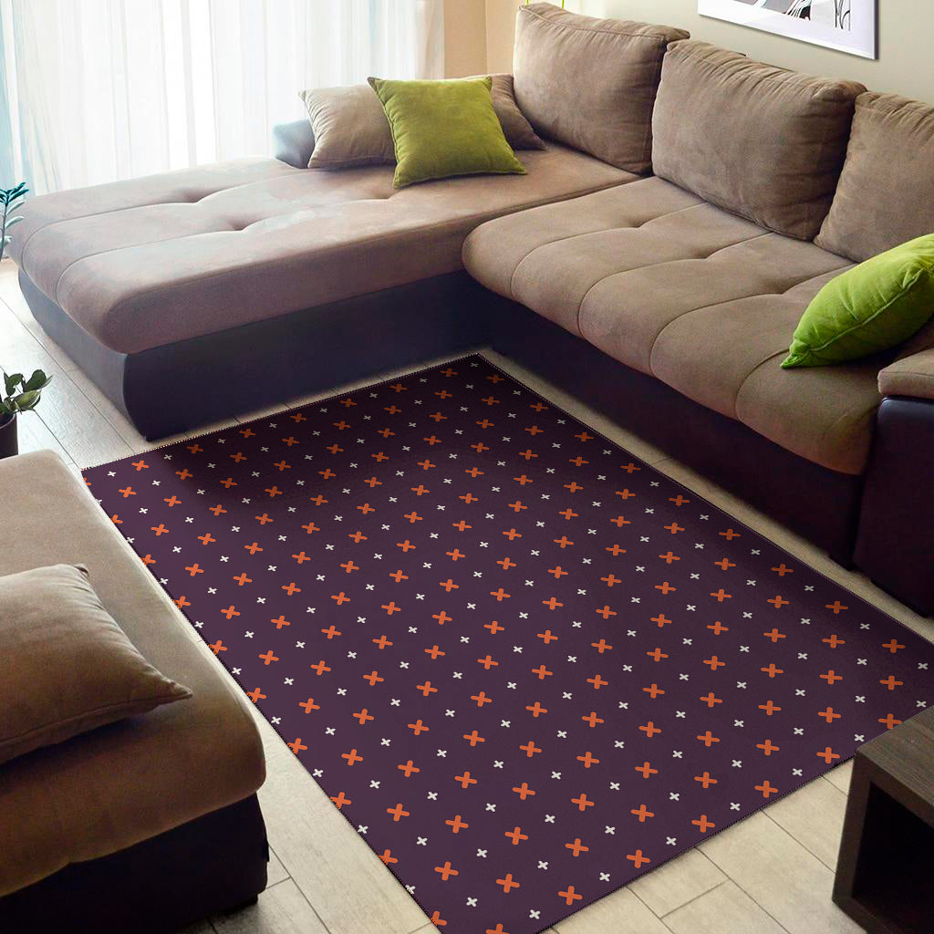 Halloween Plus And Cross Pattern Print Area Rug