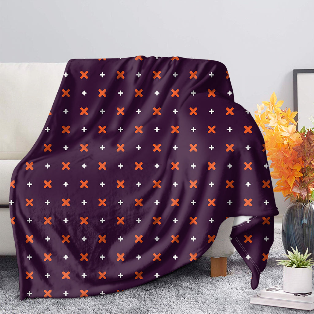 Halloween Plus And Cross Pattern Print Blanket