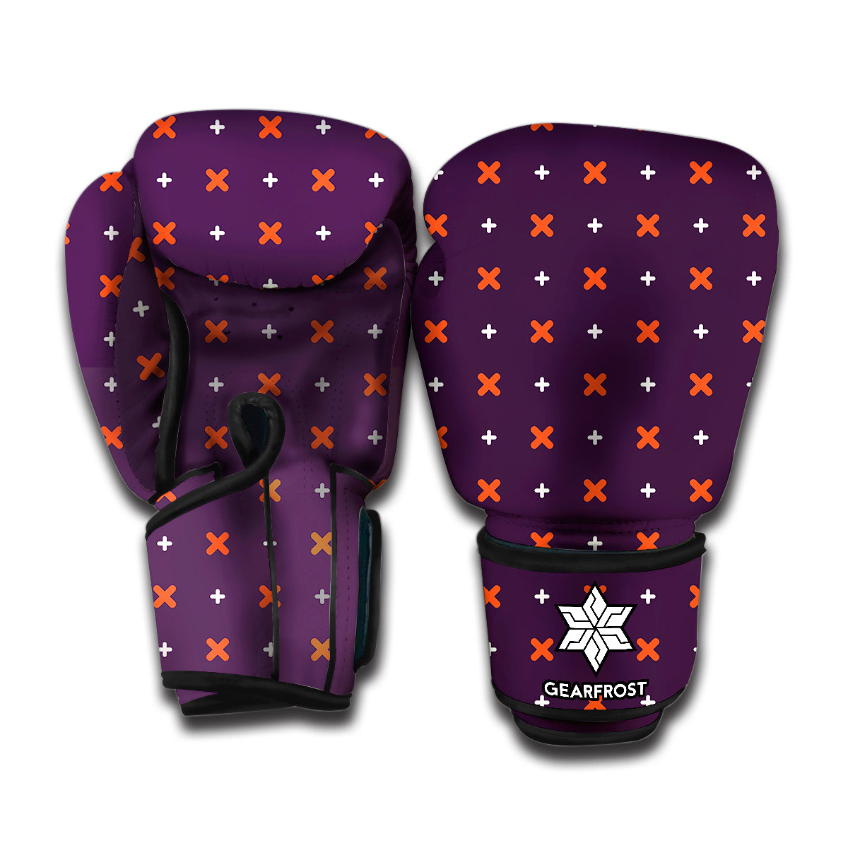 Halloween Plus And Cross Pattern Print Boxing Gloves