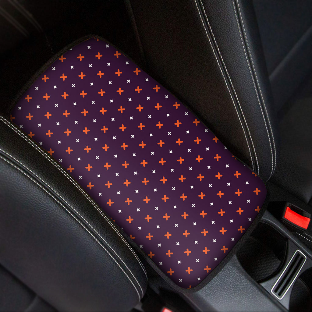 Halloween Plus And Cross Pattern Print Car Center Console Cover