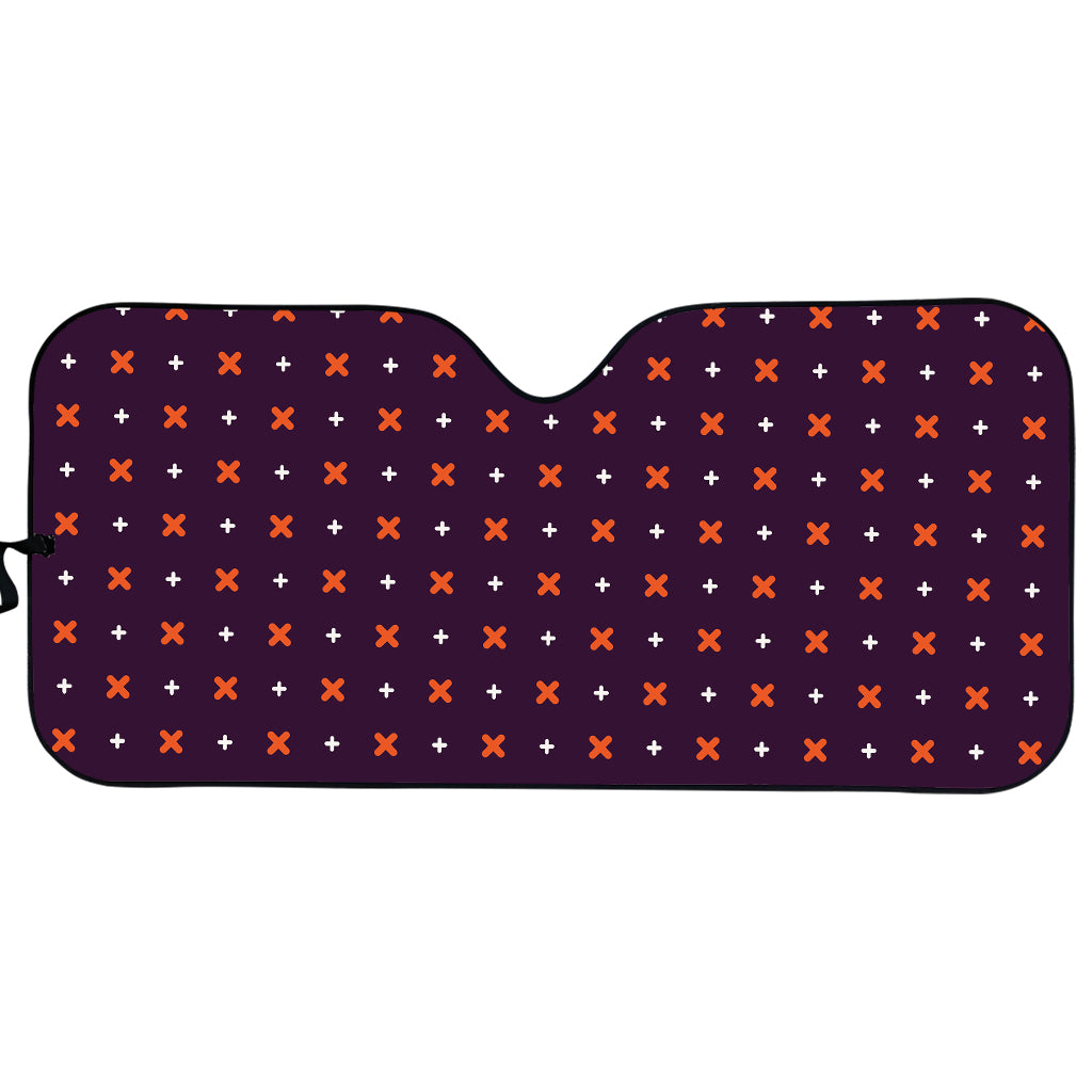 Halloween Plus And Cross Pattern Print Car Sun Shade