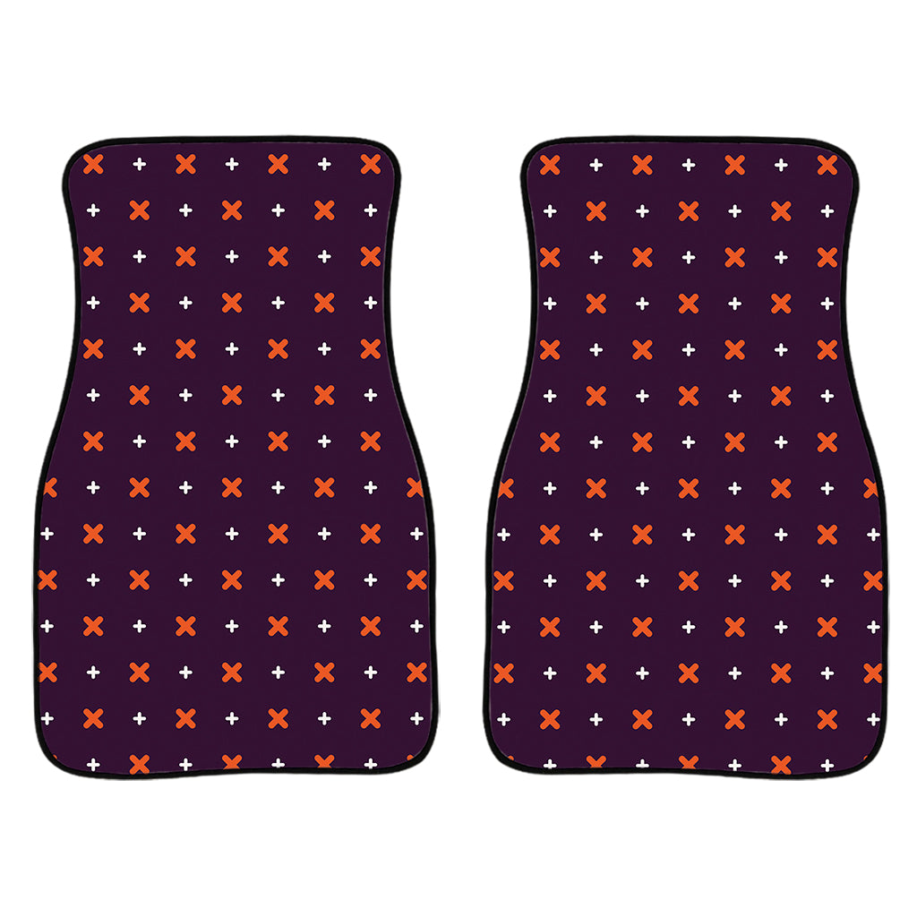 Halloween Plus And Cross Pattern Print Front Car Floor Mats