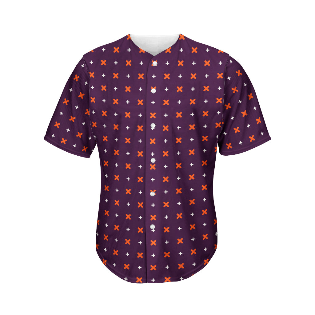 Halloween Plus And Cross Pattern Print Men's Baseball Jersey