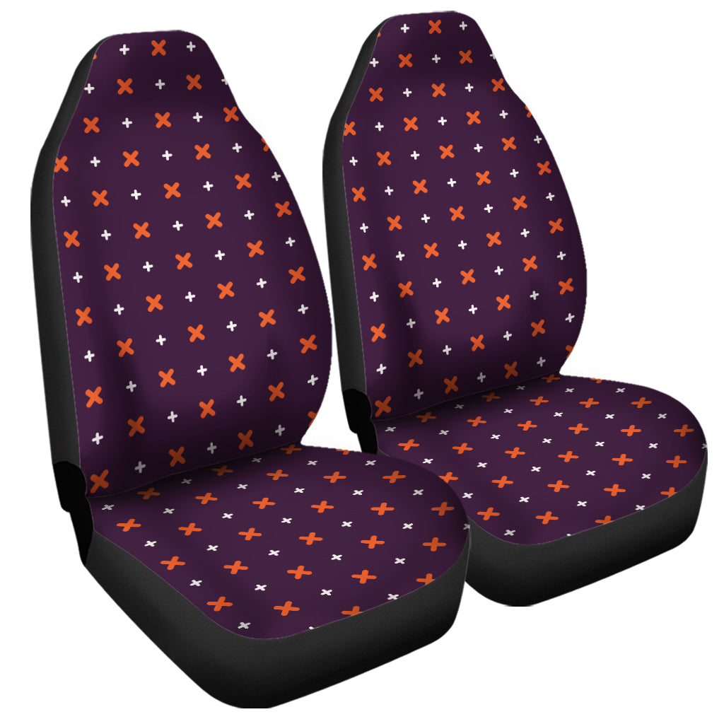 Halloween Plus And Cross Pattern Print Universal Fit Car Seat Covers