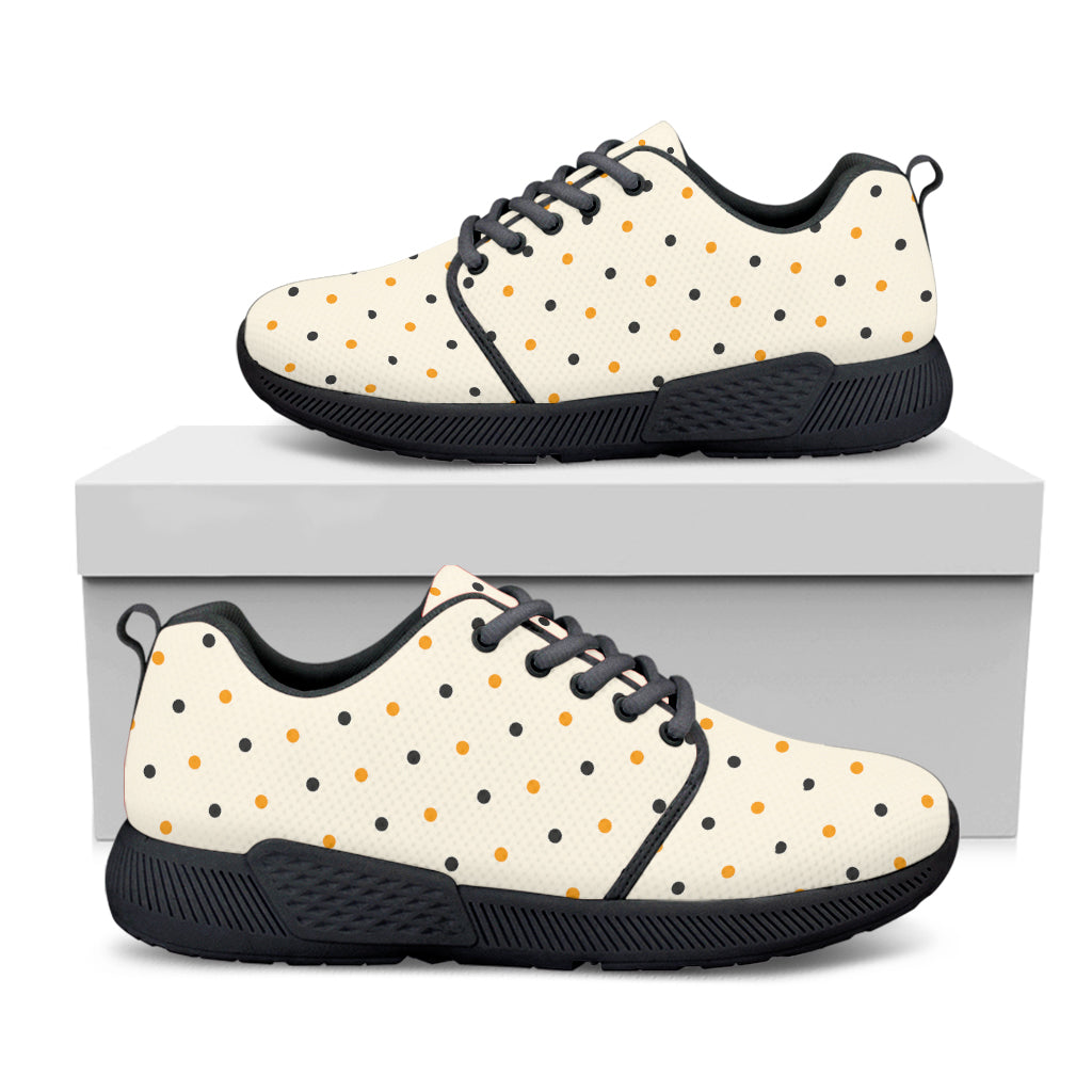 Halloween Polka Dot Pattern Print Black Athletic Shoes