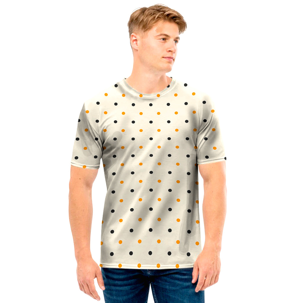 Halloween Polka Dot Pattern Print Men's T-Shirt