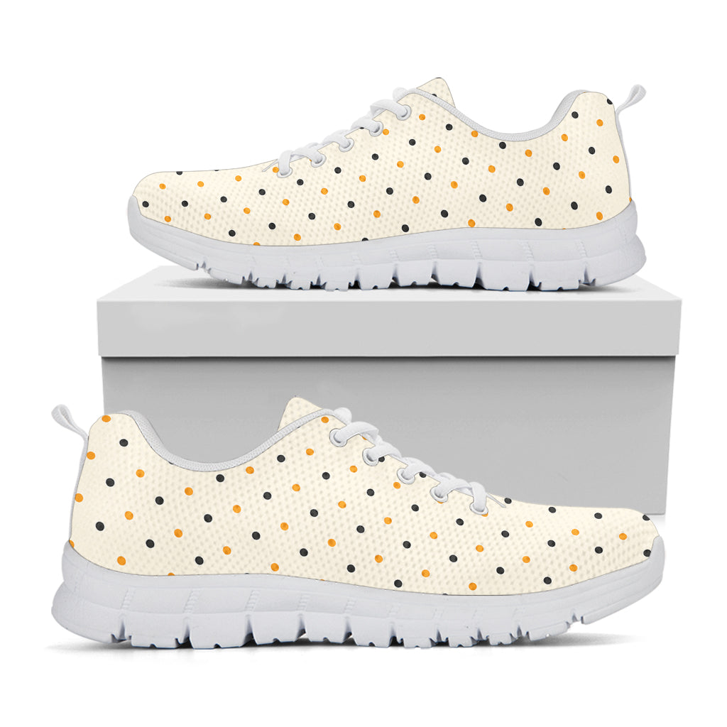 Halloween Polka Dot Pattern Print White Sneakers