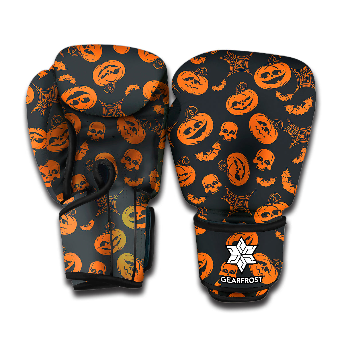 Halloween Pumpkin And Bat Pattern Print Boxing Gloves