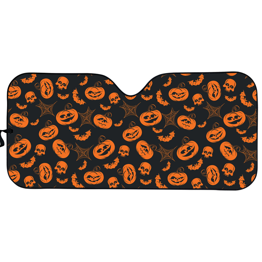 Halloween Pumpkin And Bat Pattern Print Car Sun Shade