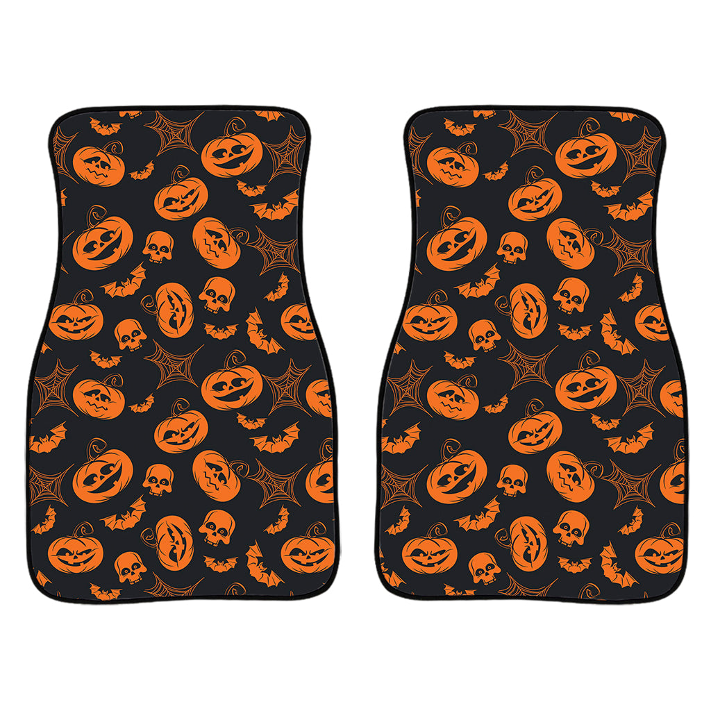 Halloween Pumpkin And Bat Pattern Print Front Car Floor Mats