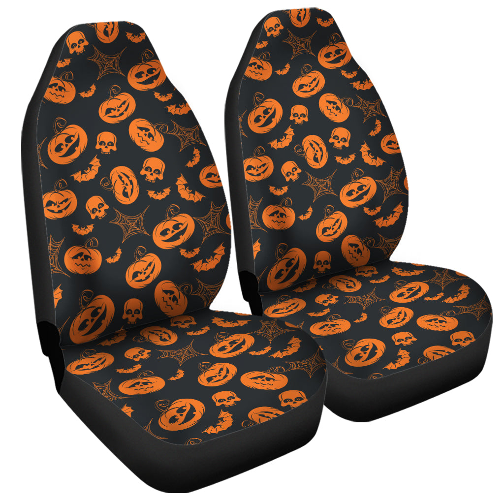 Halloween Pumpkin And Bat Pattern Print Universal Fit Car Seat Covers