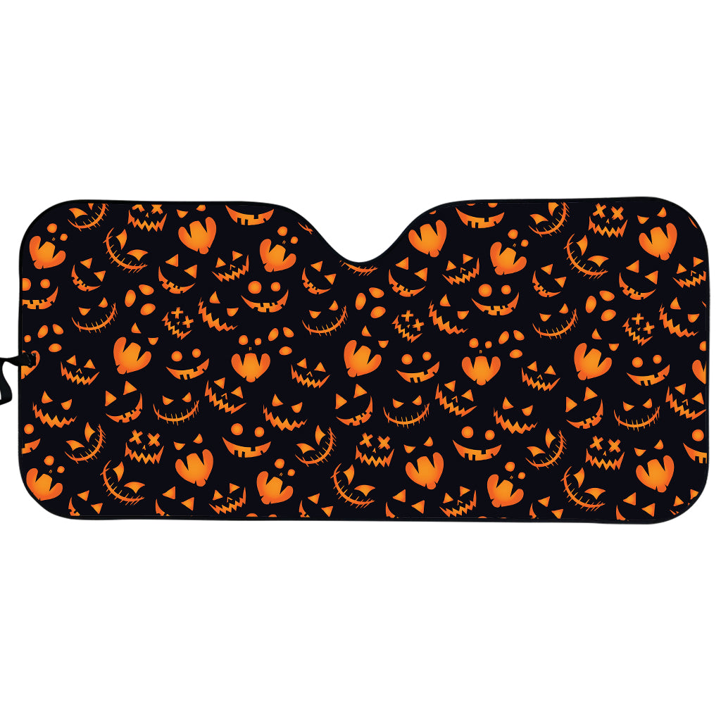 Halloween Pumpkin Faces Pattern Print Car Sun Shade