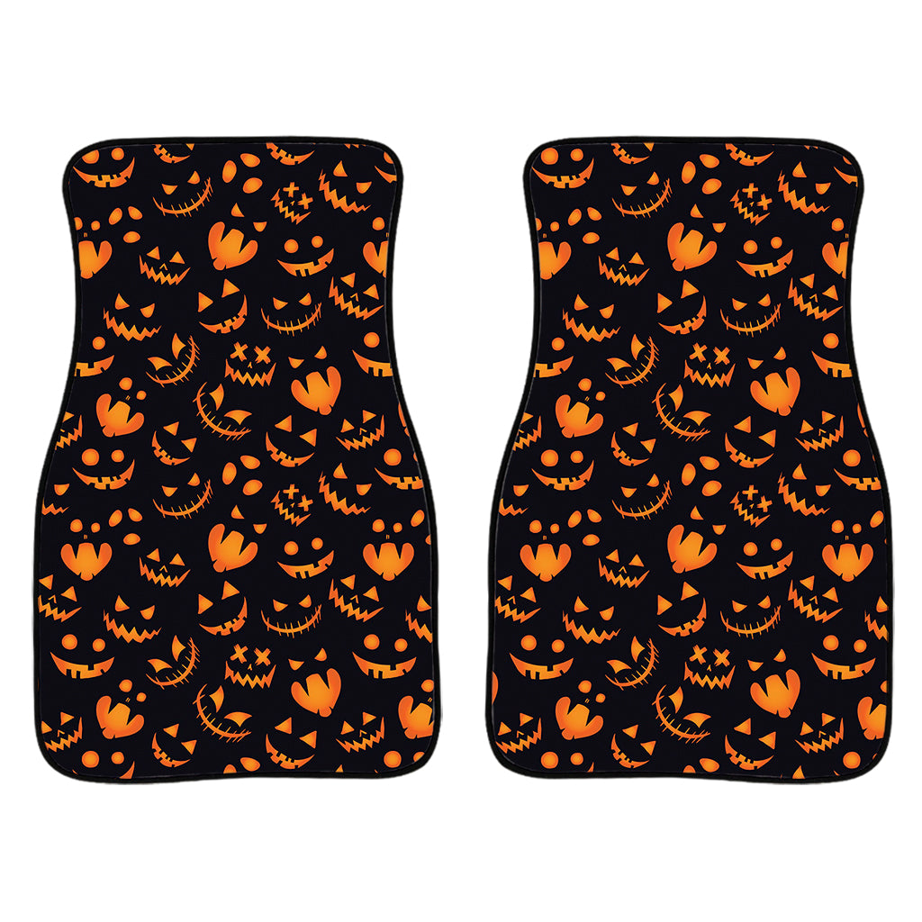 Halloween Pumpkin Faces Pattern Print Front Car Floor Mats