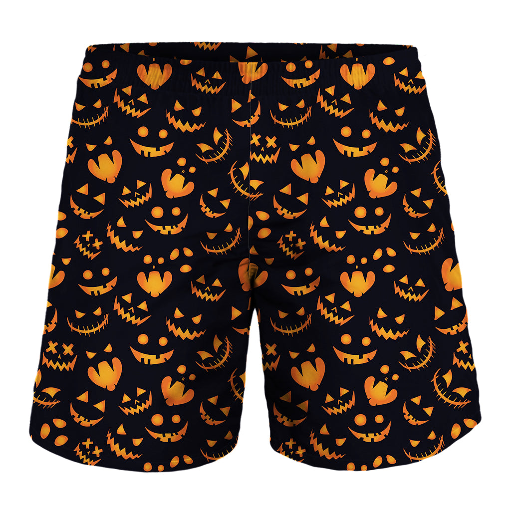 Halloween Pumpkin Faces Pattern Print Men's Shorts