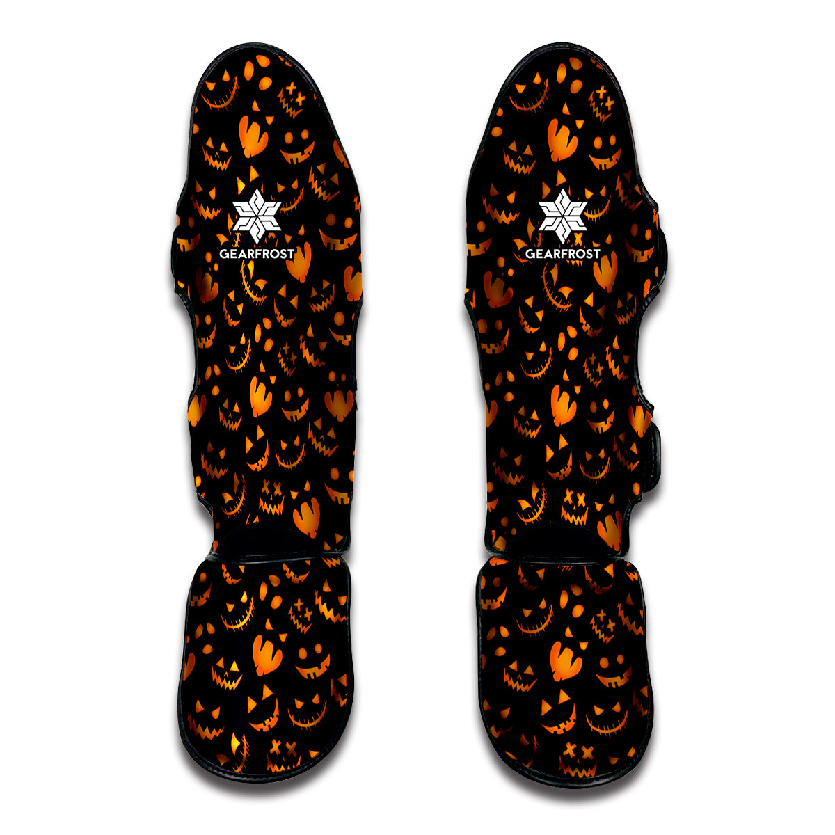 Halloween Pumpkin Faces Pattern Print Muay Thai Shin Guards