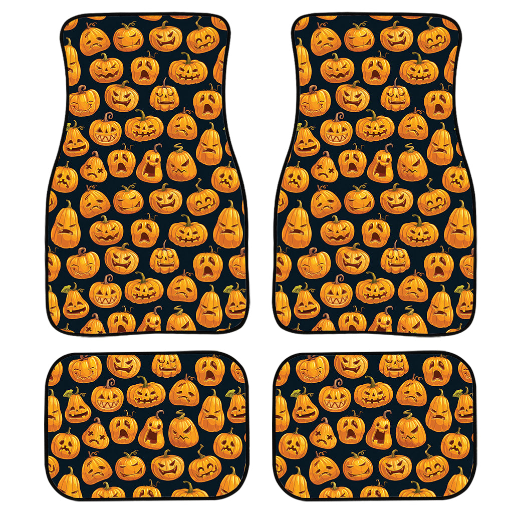 Halloween Pumpkin Jack-O'-Lantern Print Front and Back Car Floor Mats