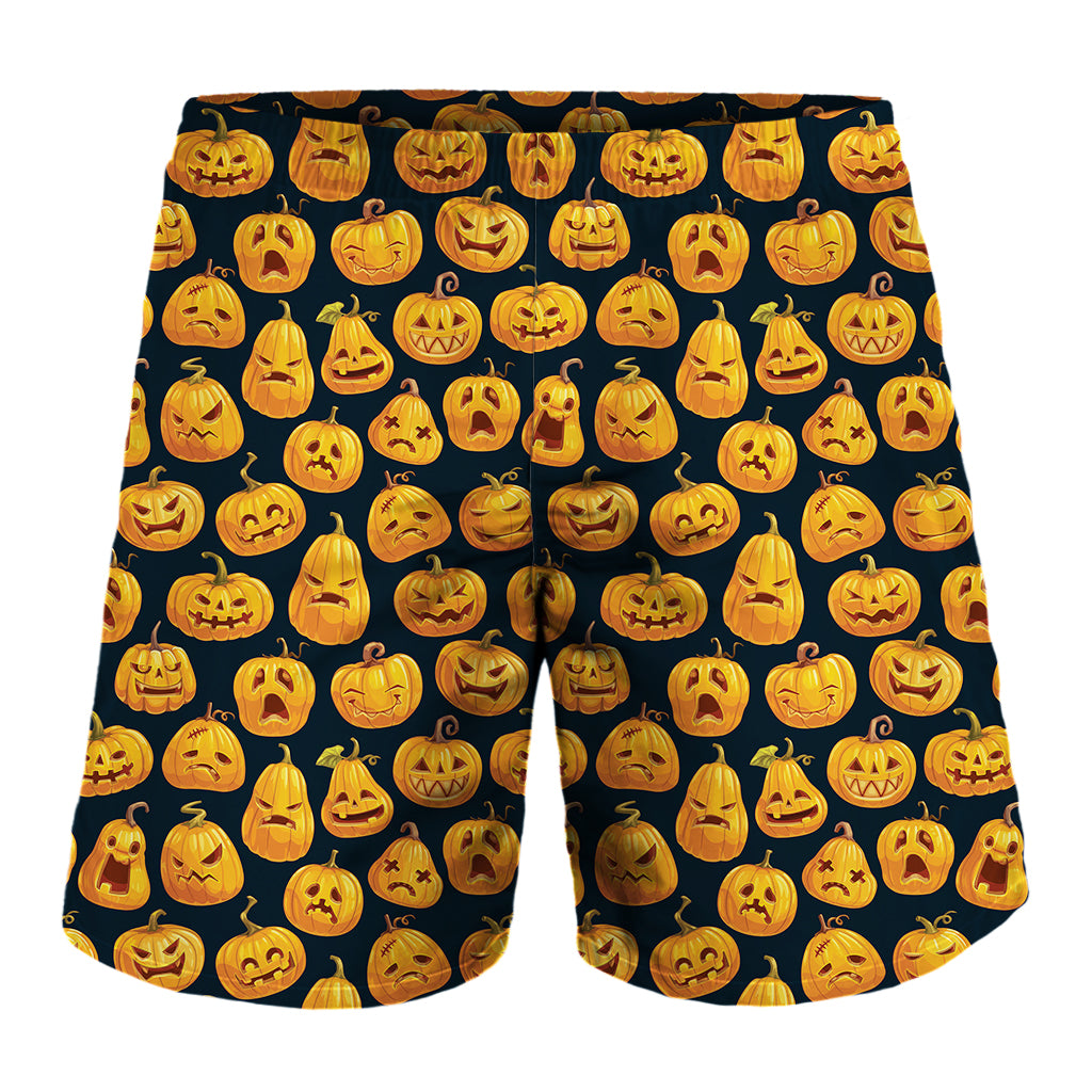 Halloween Pumpkin Jack-O'-Lantern Print Men's Shorts