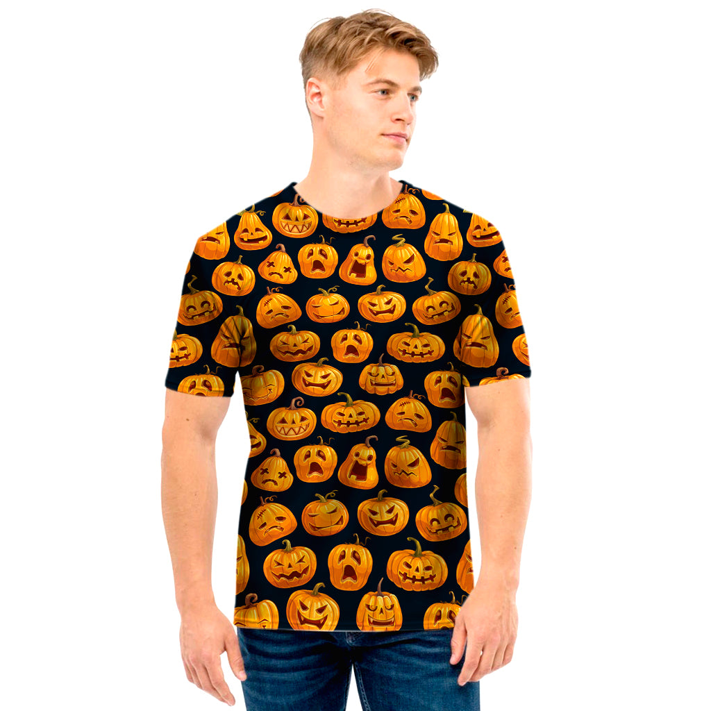 Halloween Pumpkin Jack-O'-Lantern Print Men's T-Shirt