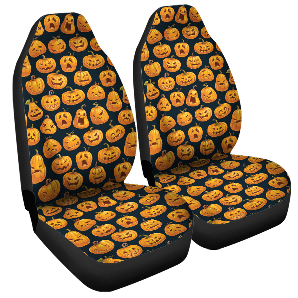 Halloween Pumpkin Jack-O'-Lantern Print Universal Fit Car Seat Covers