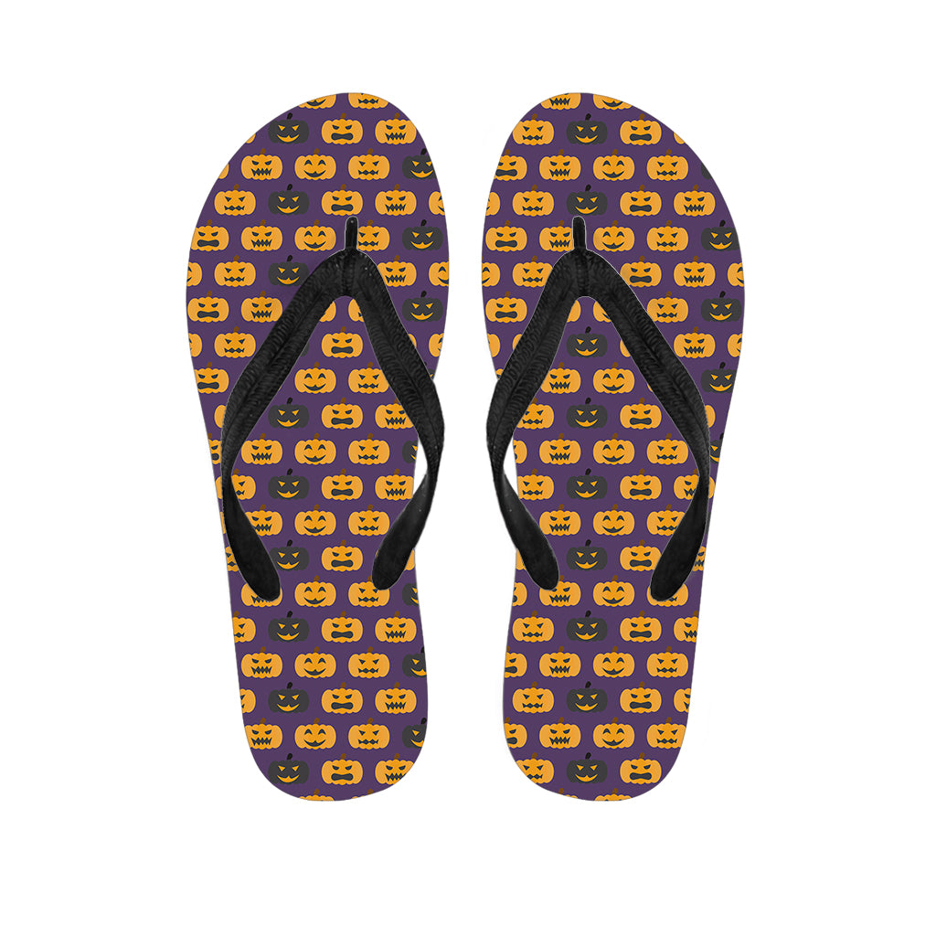 Halloween Pumpkin Pattern Print Flip Flops