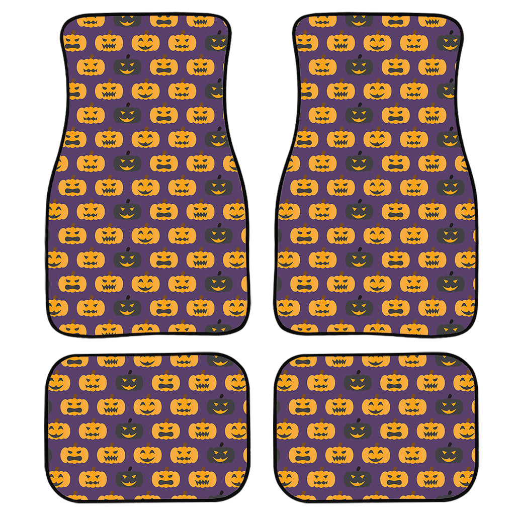 Halloween Pumpkin Pattern Print Front and Back Car Floor Mats