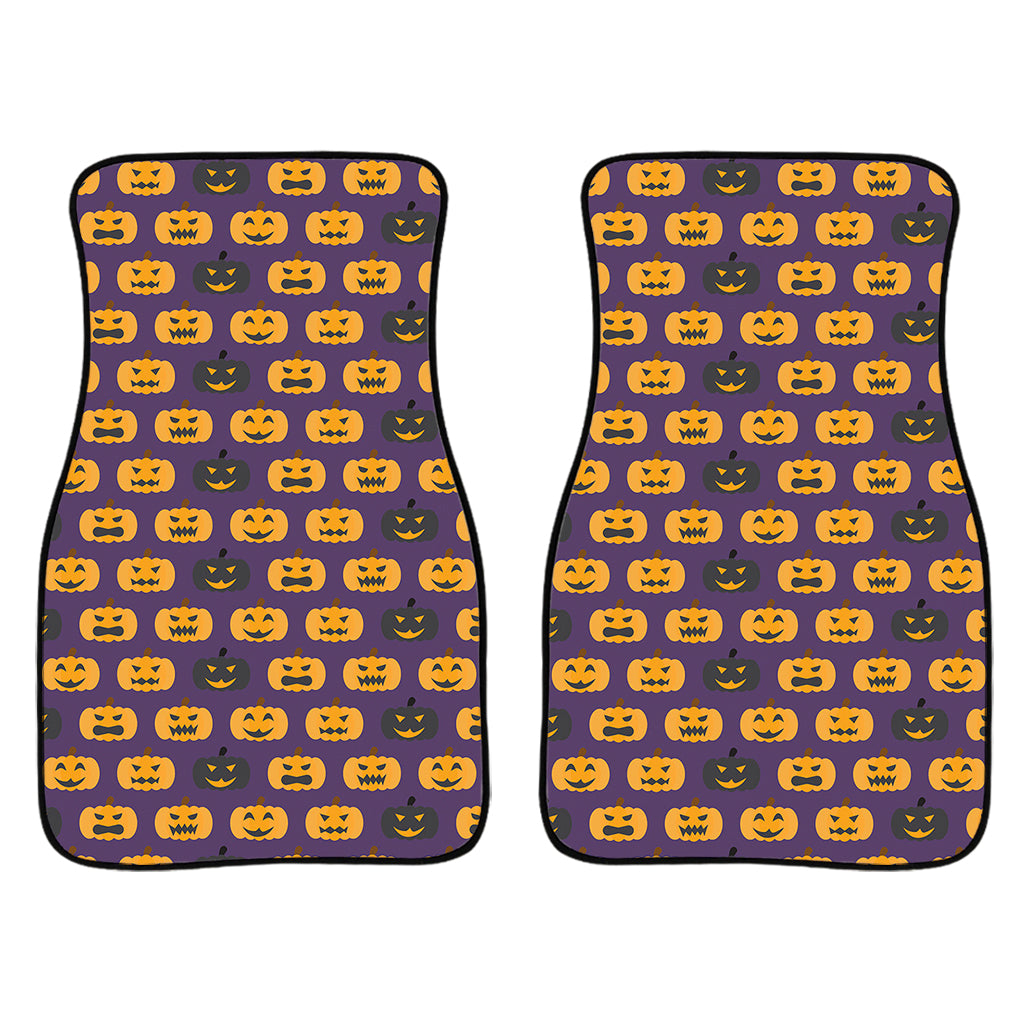 Halloween Pumpkin Pattern Print Front Car Floor Mats