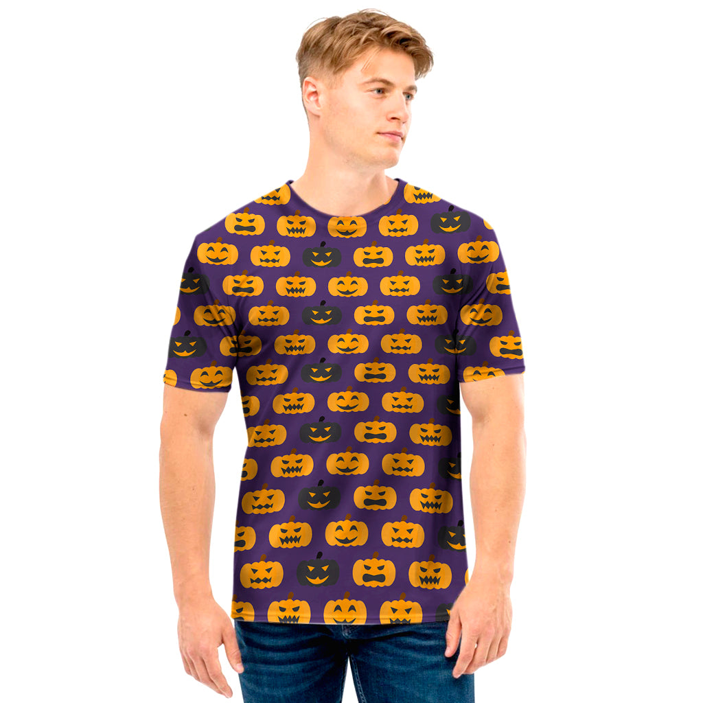 Halloween Pumpkin Pattern Print Men's T-Shirt