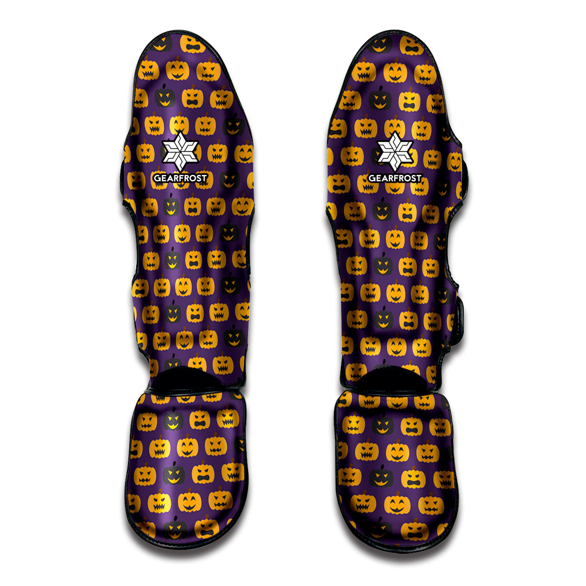 Halloween Pumpkin Pattern Print Muay Thai Shin Guards