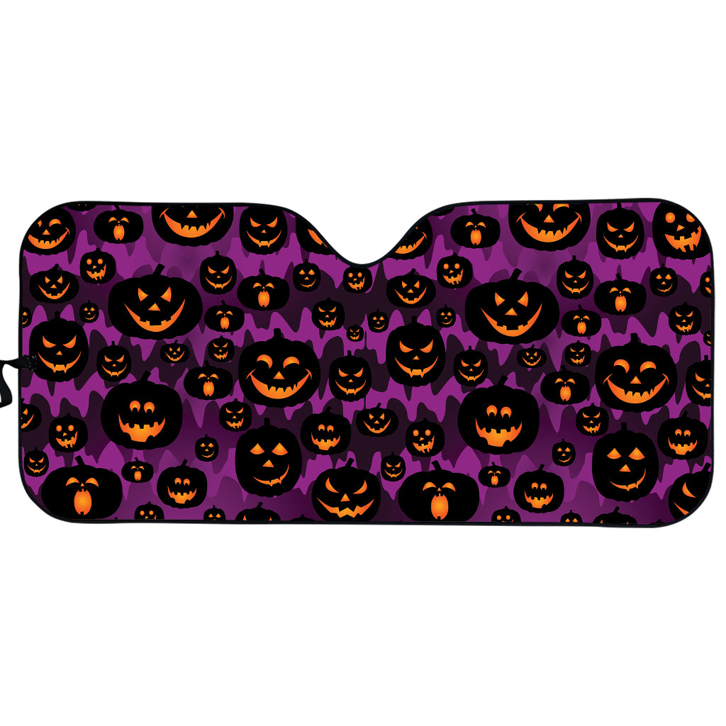 Halloween Pumpkin Smiley Faces Print Car Sun Shade