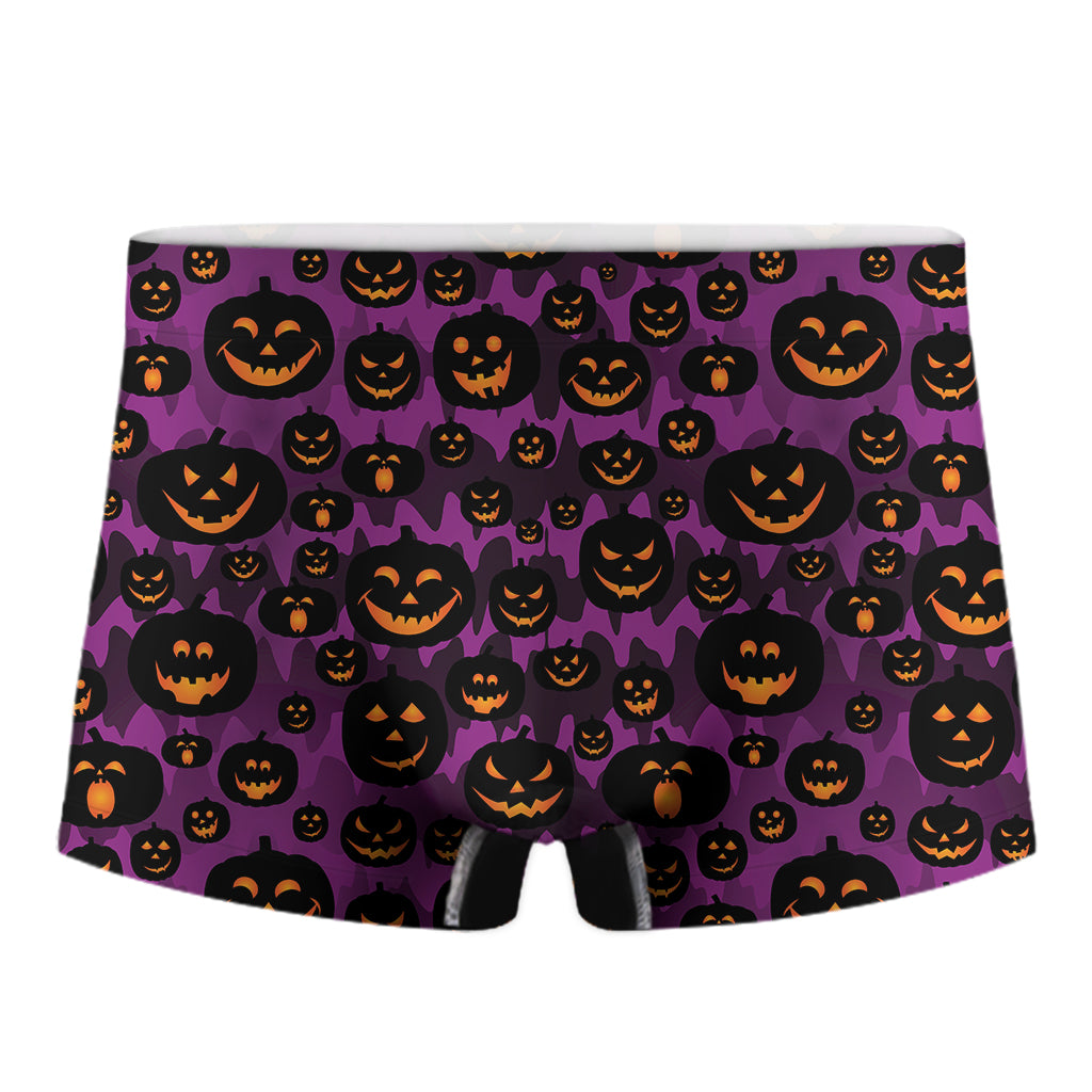 Halloween Pumpkin Smiley Faces Print Men's Boxer Briefs