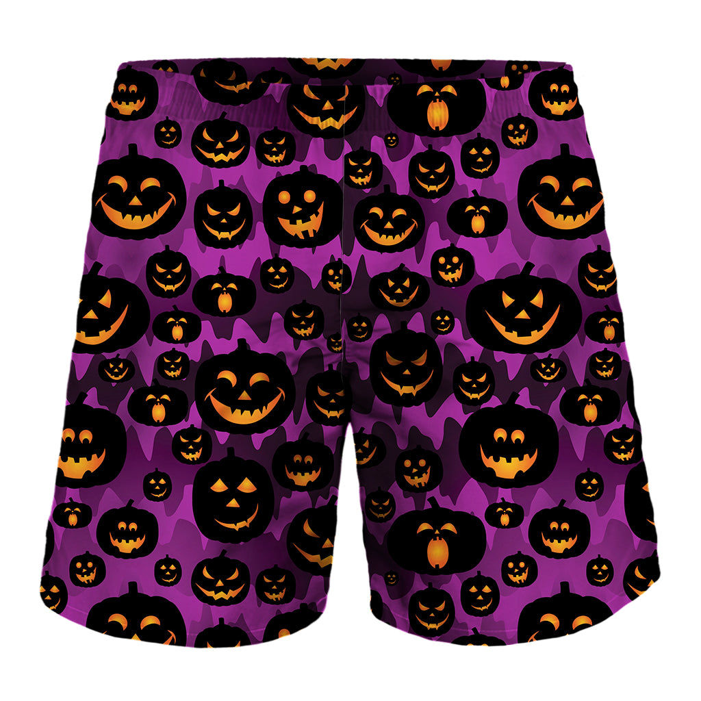 Halloween Pumpkin Smiley Faces Print Men's Shorts