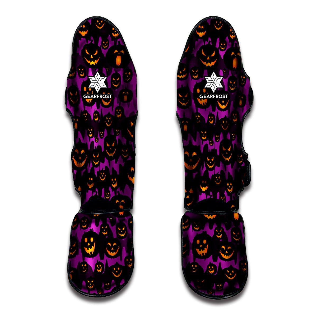 Halloween Pumpkin Smiley Faces Print Muay Thai Shin Guards