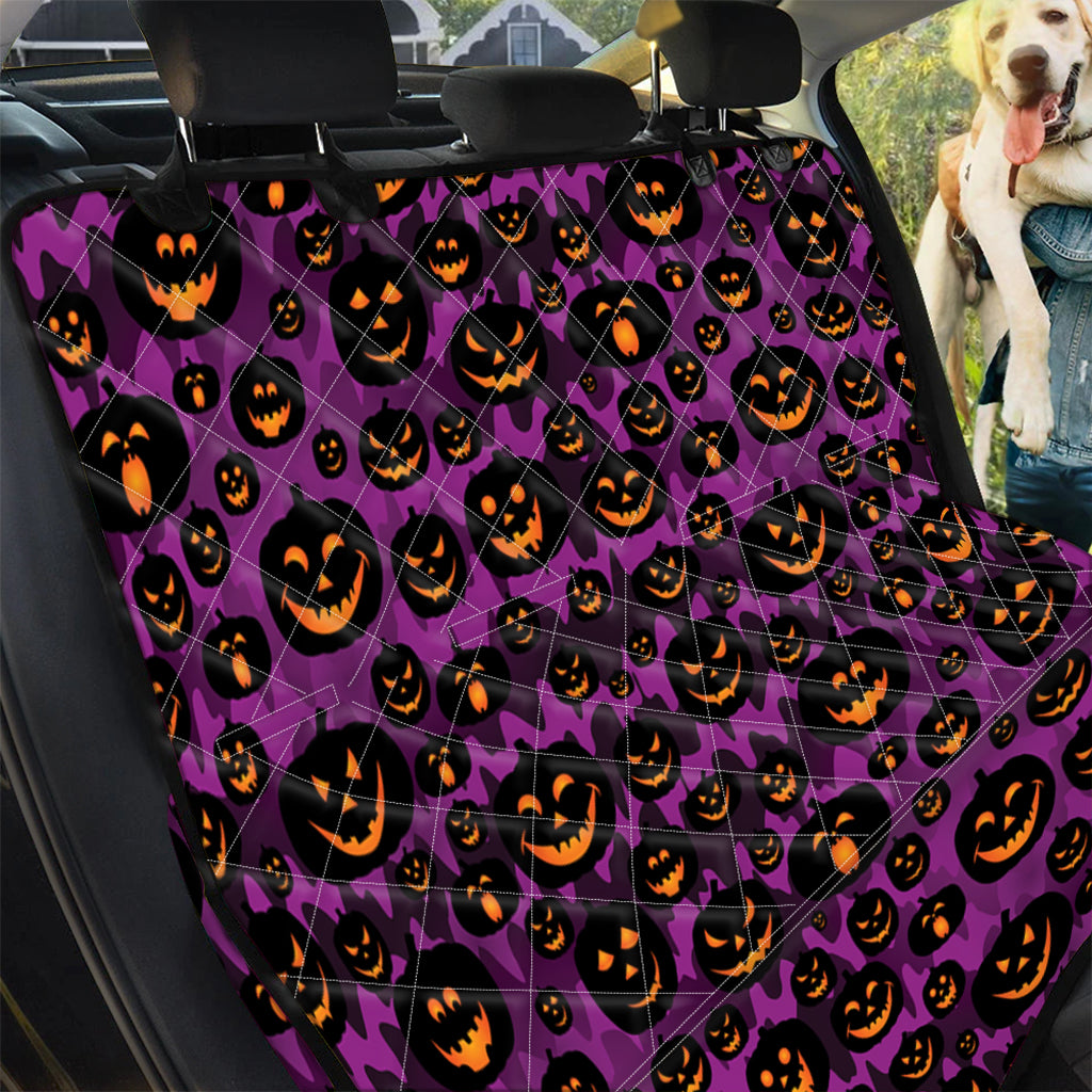 Halloween Pumpkin Smiley Faces Print Pet Car Back Seat Cover